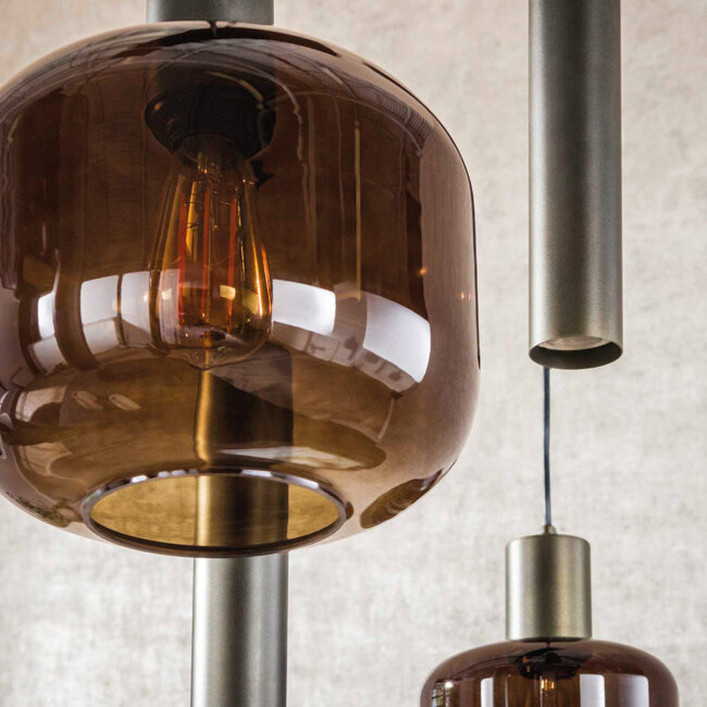 HELDR! Hanglamp Xanthi 7L Brons/Bruin