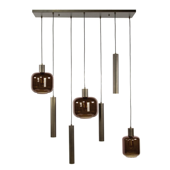 HELDR! Hanglamp Xanthi 7L Brons/Bruin