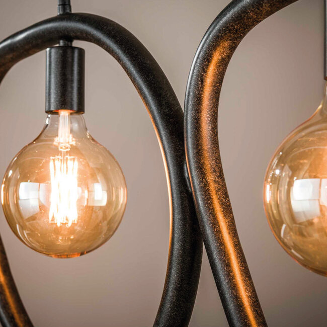 HELDR! Hanglamp Toni 4L - Zwart