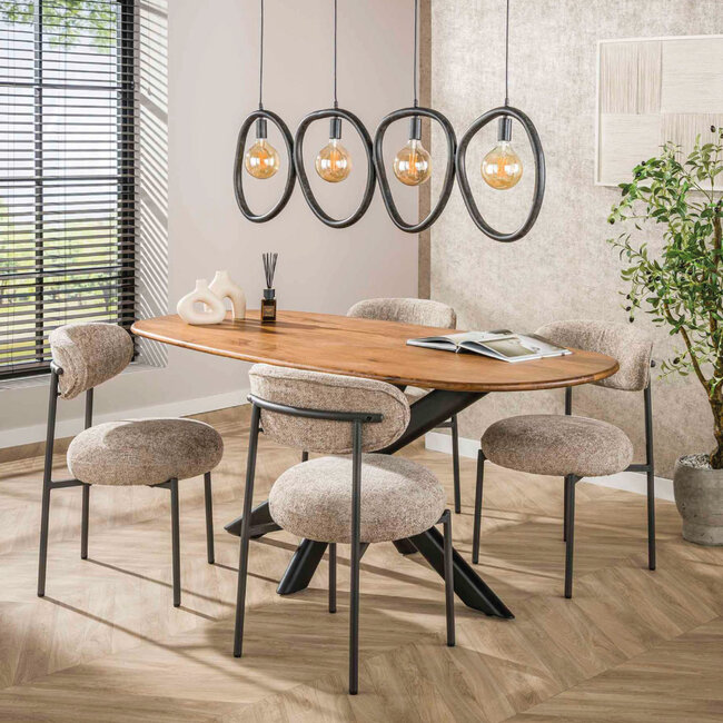 HELDR! Hanglamp Toni 4L - Zwart