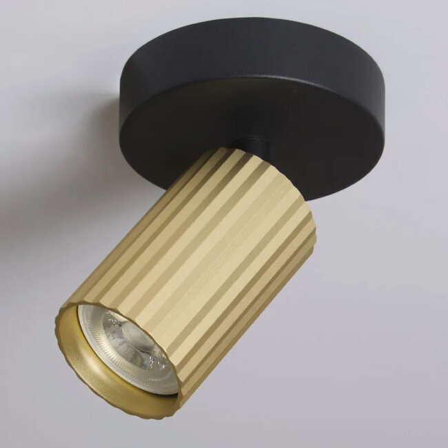 Lighting Collection Plafondlamp Anna 1L - Zwart/Goud