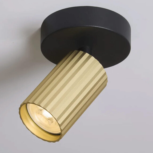 Lighting Collection Plafondlamp Anna 1L - Zwart/Goud