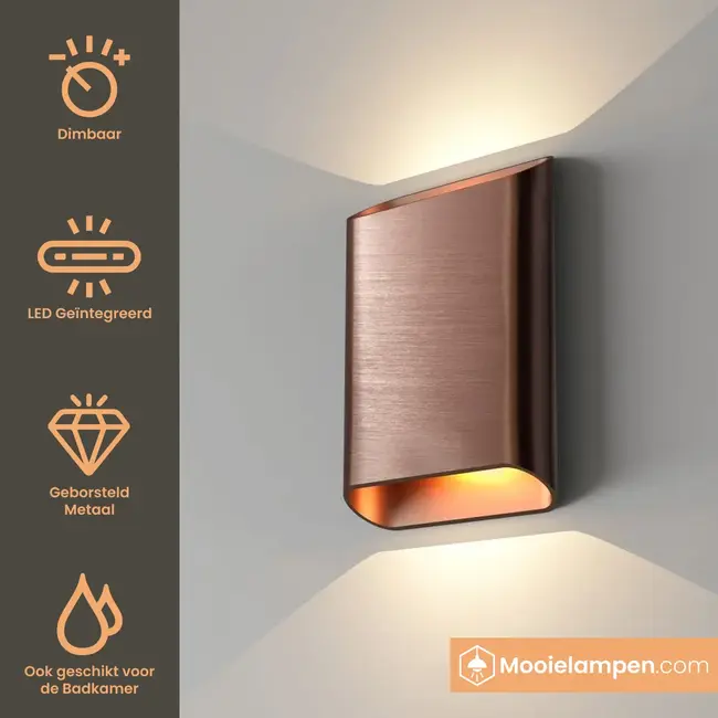 Artdelight Dali Wandlamp Diaz L - Donker Brons