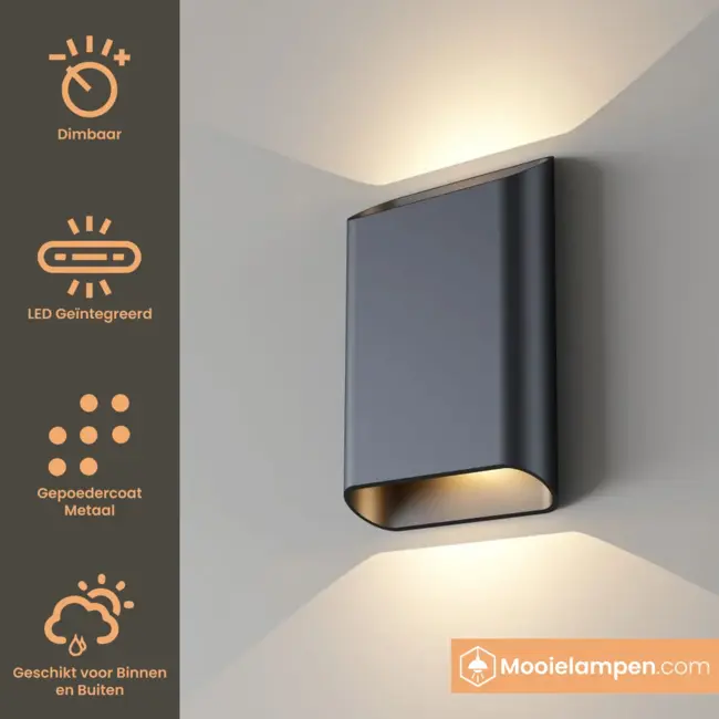 Artdelight Dali Wandlamp Diaz L - Zwart