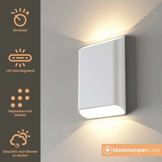 Artdelight Dali Wandlamp Diaz L - Wit