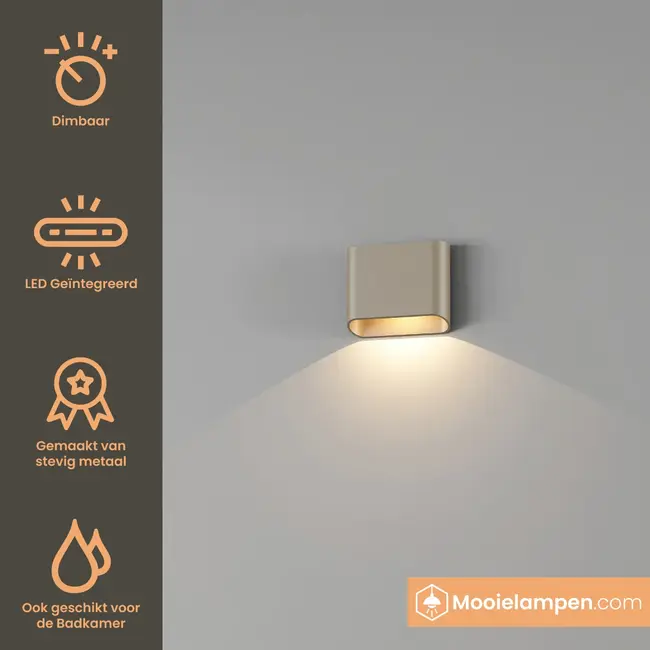 Artdelight Dali Wandlamp Diaz 1L - Champagne