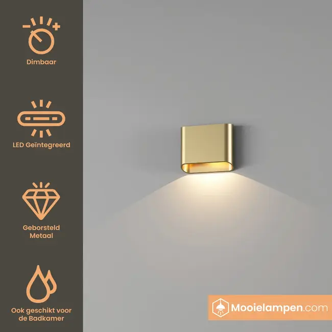 Artdelight Dali Wandlamp Diaz 1L - Goud