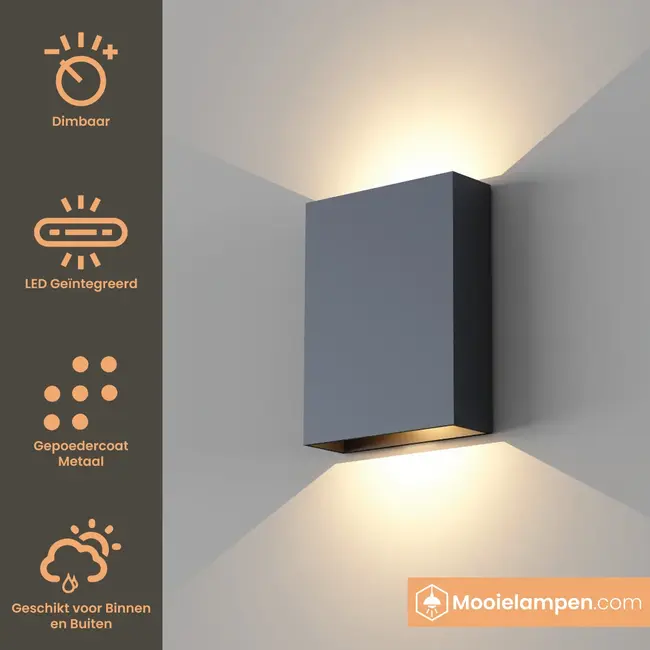 Artdelight Dali Wandlamp Memphis - Zwart