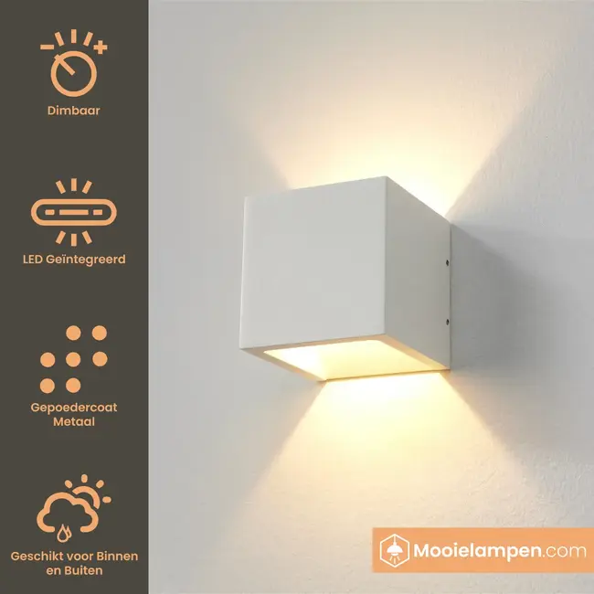 Artdelight Dali Wandlamp Cube - Wit