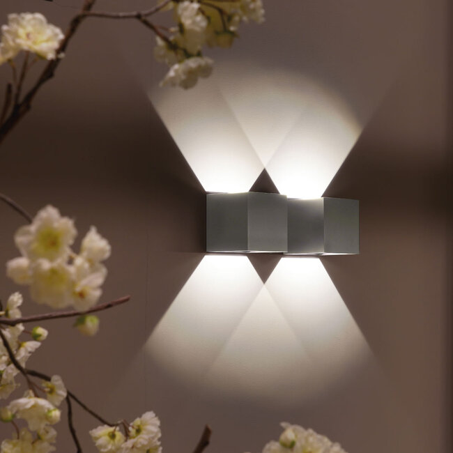 Artdelight Dali Wandlamp Cube - Aluminium