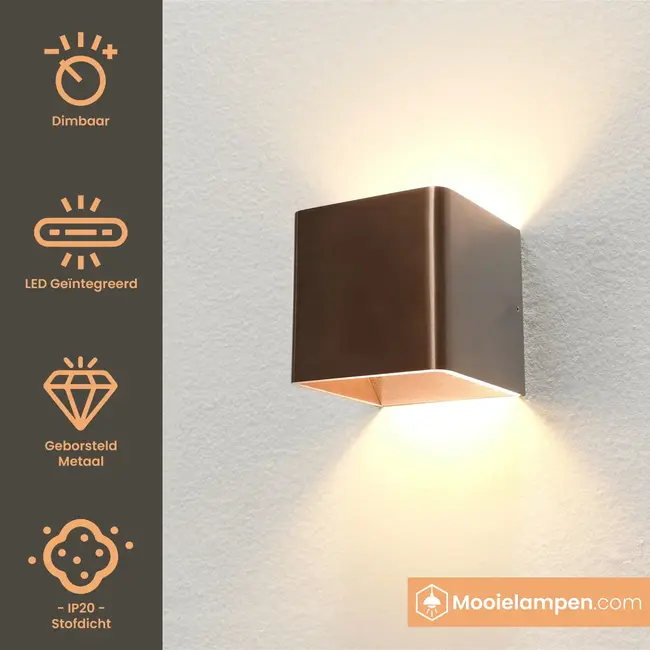 Artdelight Dali Wandlamp Fulda - Donker Brons