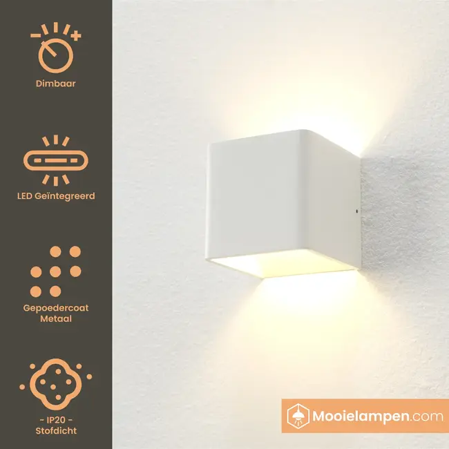 Artdelight Dali Wandlamp Fulda - Wit