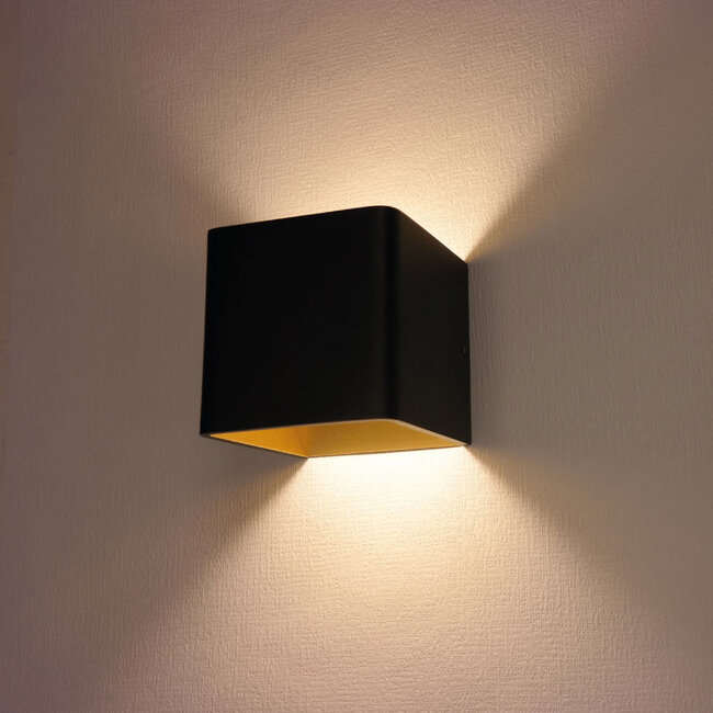 Artdelight Dali Wandlamp Fulda - Zwart/Mat Goud