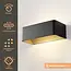 Artdelight Dali Wandlamp Mainz - Zwart/Mat Goud
