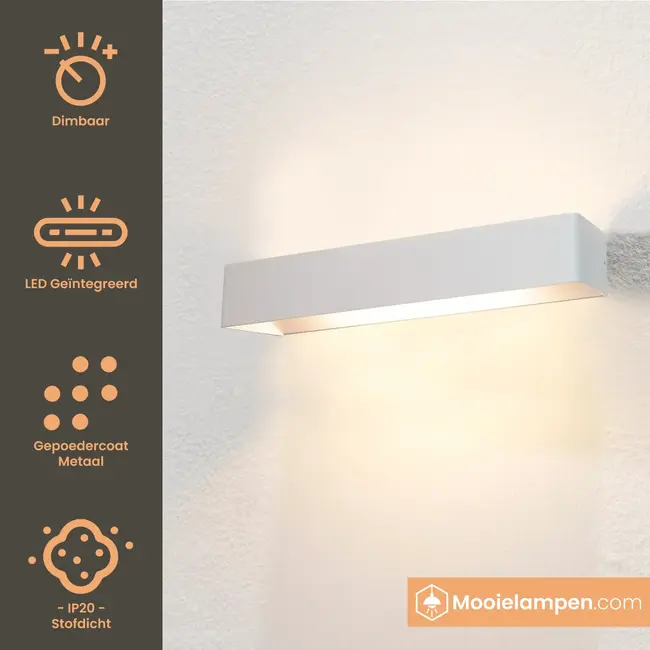 Artdelight Dali Wandlamp Mainz XL - Wit