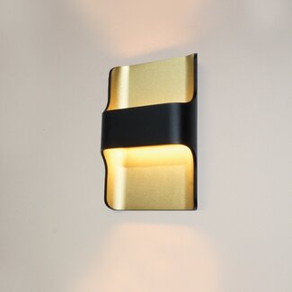 Artdelight Dali Wandlamp Dallas - Zwart/Mat Goud