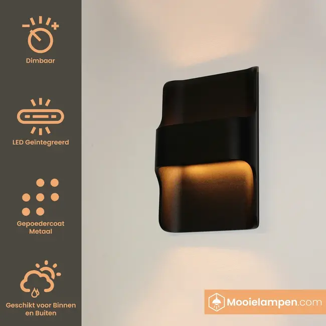 Artdelight Dali Wandlamp Dallas - Zwart