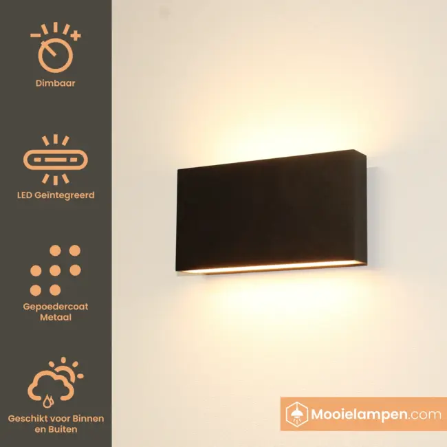 Artdelight Dali Wandlamp Box 2L - Zwart