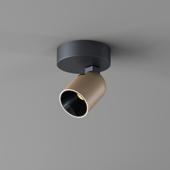 Artdelight Dali Plafondlamp Houston 1L - Zwart/Champagne