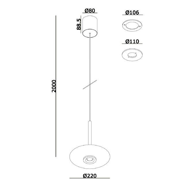 Artdelight Dali Hanglamp Madison - Champagne/Koffie