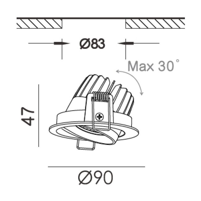 Artdelight DALI Inbouwspot Venice DL 1210 - Zwart
