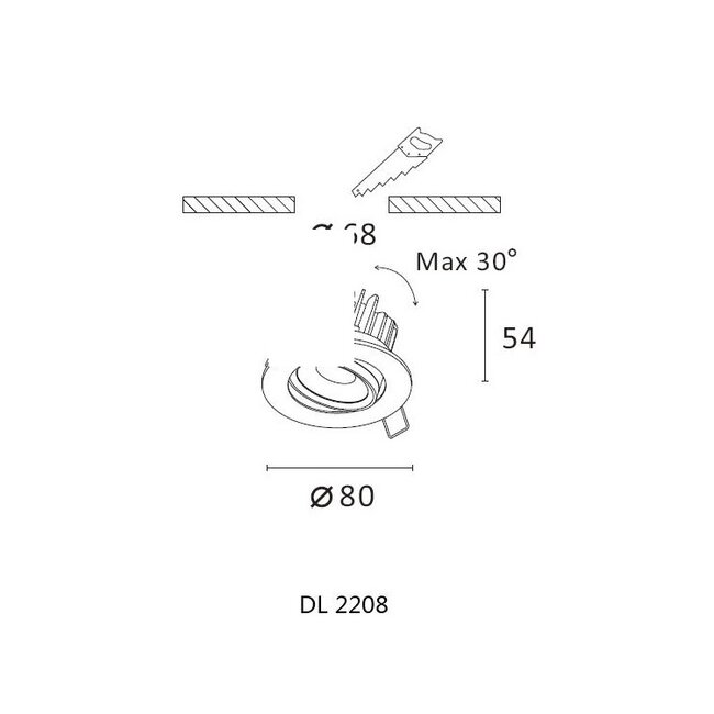 Artdelight DALI Inbouwspot Venice DL 2208 - Mat Staal