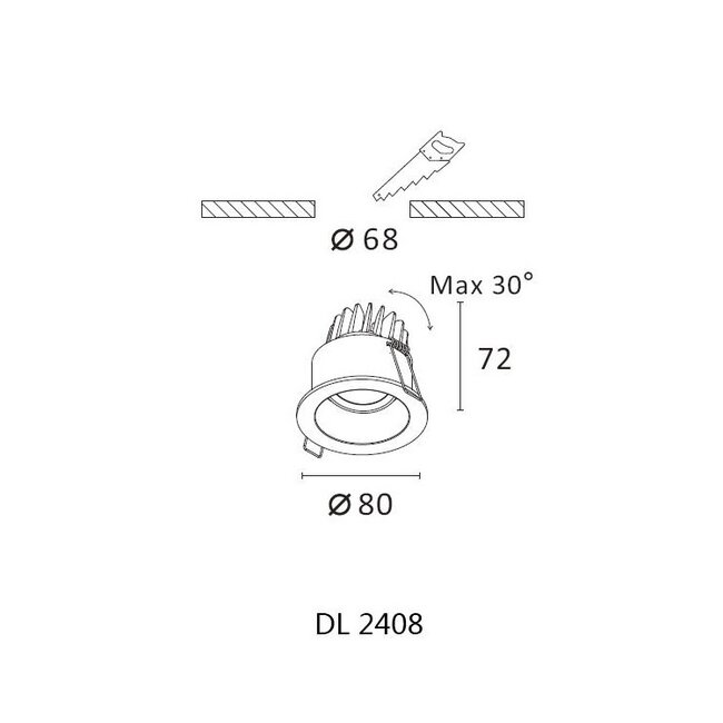 Artdelight DALI Inbouwspot Venice DL 2408 - Zwart
