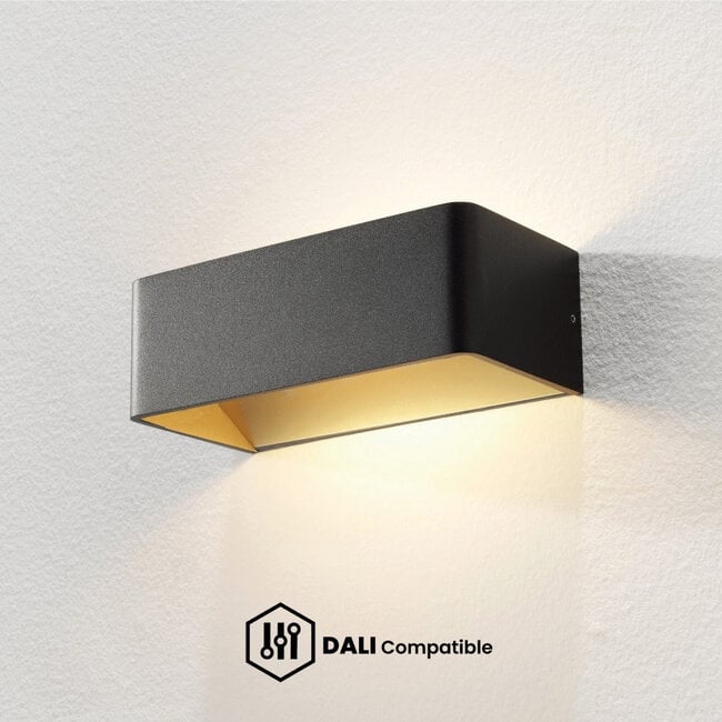 Artdelight Dali Wandlamp Mainz - Zwart/Mat Goud