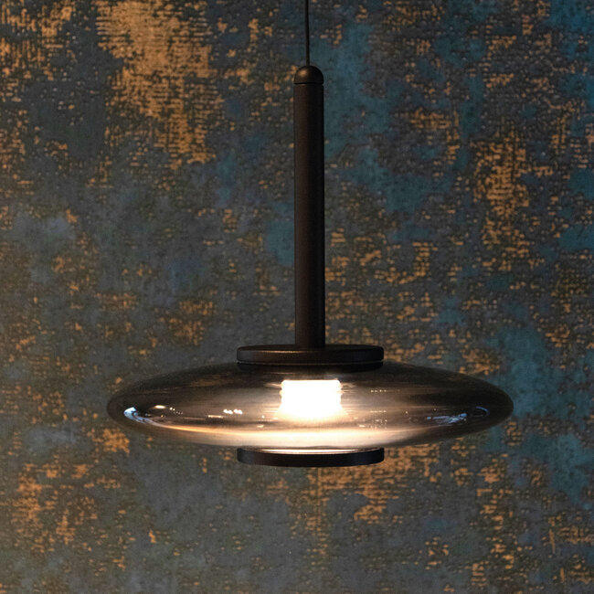 Artdelight Hanglamp Madison 3L - Zwart/Smoke