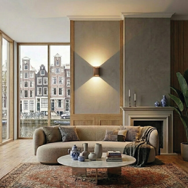 Artdelight Wandlamp Diaz L - Donker Brons