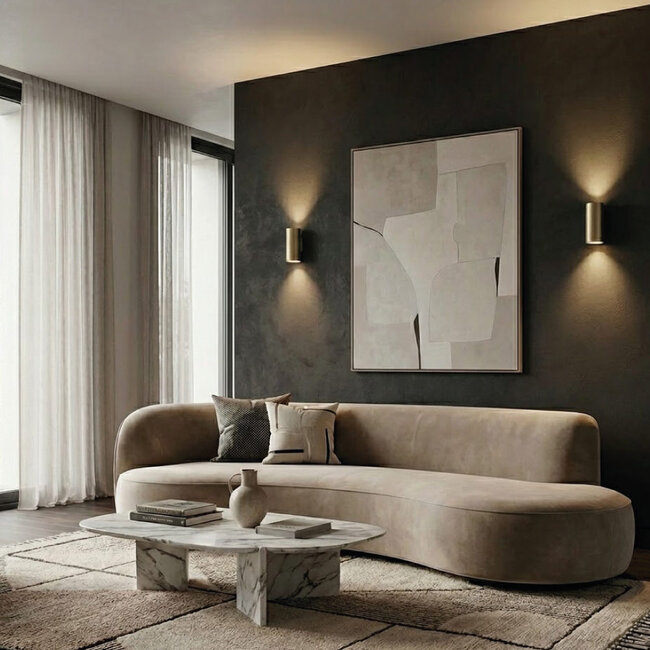 Artdelight Wandlamp Roulo 2 - Antiek Brons