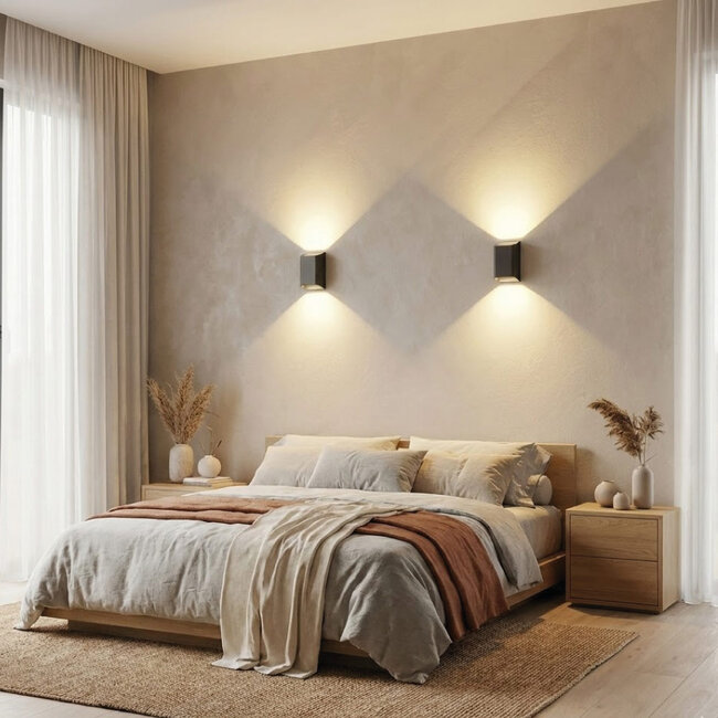 Artdelight Wandlamp Diaz S - Zwart/Mat Goud