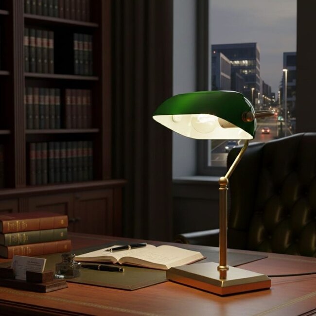 Artdelight Tafellamp Stanford - Goud/Groen