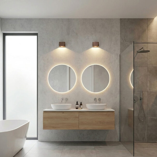 Artdelight Wandlamp Diaz 1L - Donker Brons