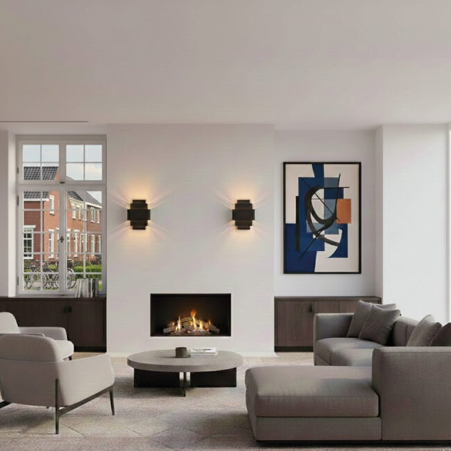 Artdelight Wandlamp Layers - Zwart/Goud