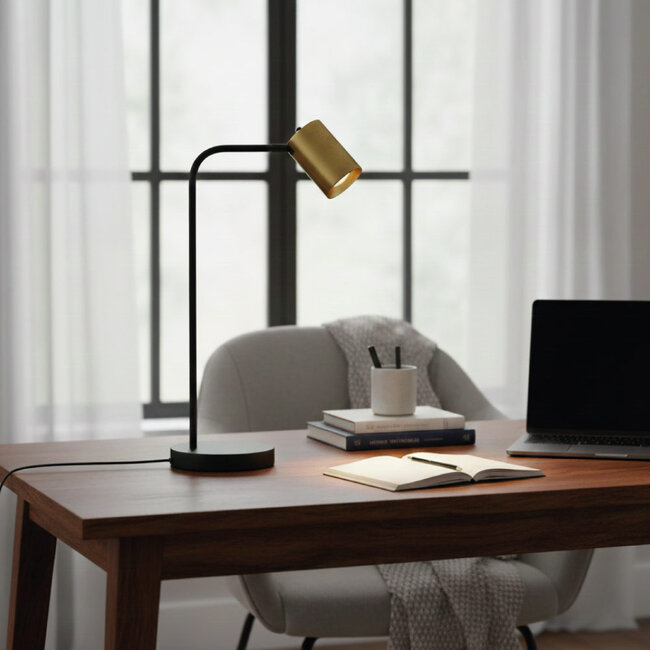 Artdelight Tafellamp Megano - Zwart/Goud