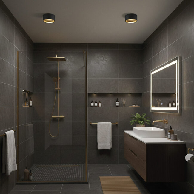 Artdelight Plafondlamp Oran - Zwart/Goud