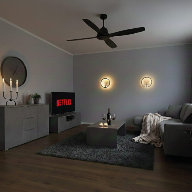 Artdelight Wandlamp Oregon - Zwart