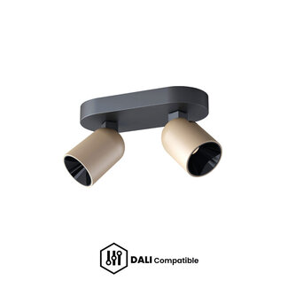 Artdelight Dali Plafondlamp Houston 2L - Zwart/Champagne