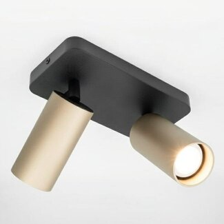 HELDR! Plafondlamp Ivy 2L - Zwart/Champagne