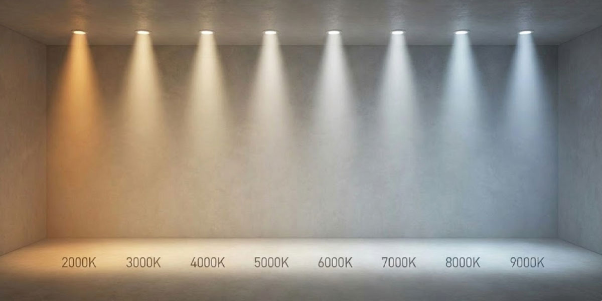 Overzicht van kleurtemperaturen in Kelvin van warm tot koel licht