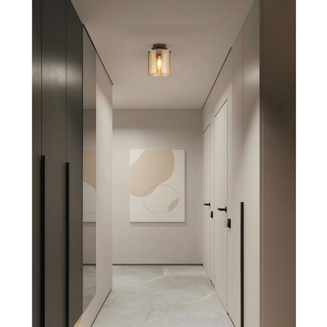 Searchlight Plafondlamp 1L Sweden - Amber