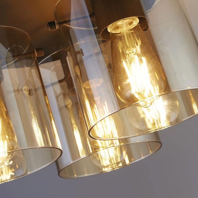 Searchlight Plafondlamp 3L Sweden - Amber