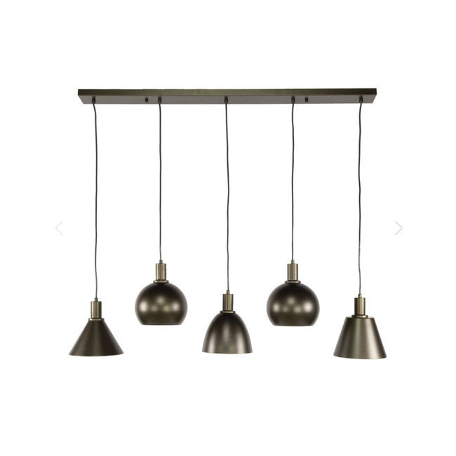 HELDR! Hanglamp Adani 5L - Bruin/Brons