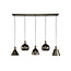 HELDR! Hanglamp Adani 5L - Bruin/Brons