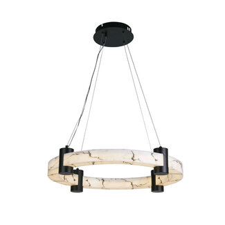 Searchlight Hanglamp Moonbeam 1L - Zwart/Marmer