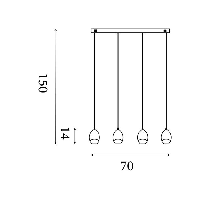 Searchlight Hanglamp Seeds 4L - Latte/Champagne