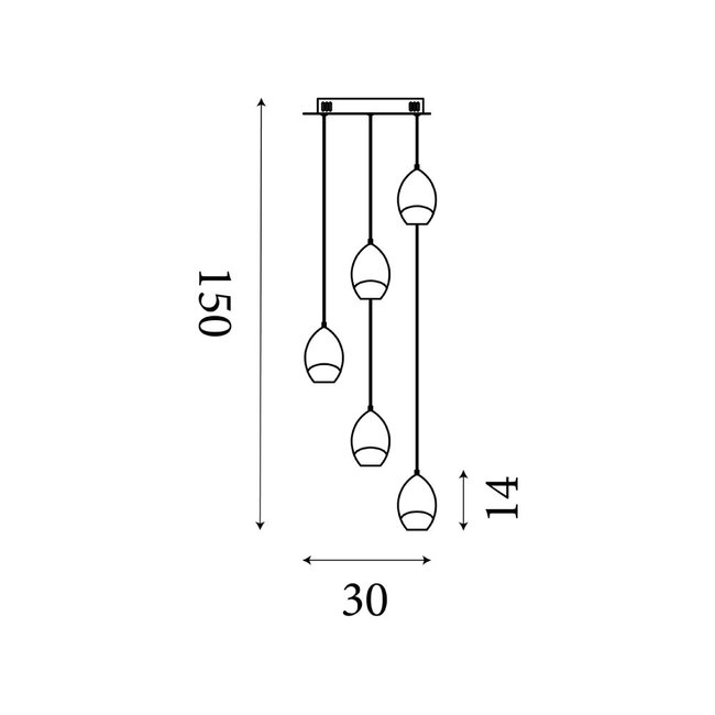 Searchlight Hanglamp Seeds 5L Rond - Latte/Champagne