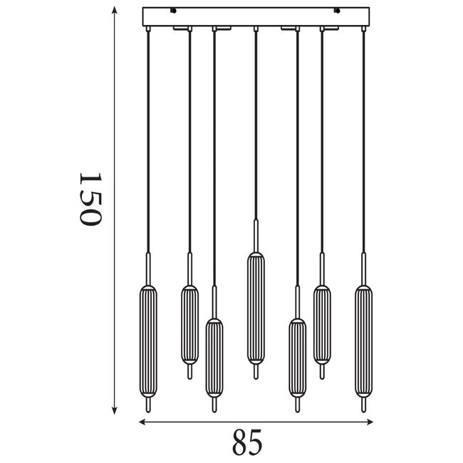 Searchlight Hanglamp Cattail 11L - Latte/Helder