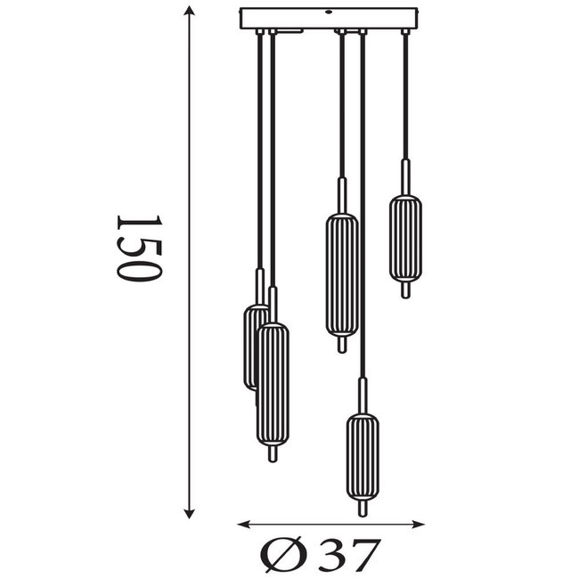 Searchlight Hanglamp Cattail 8L Rond - Latte/Helder